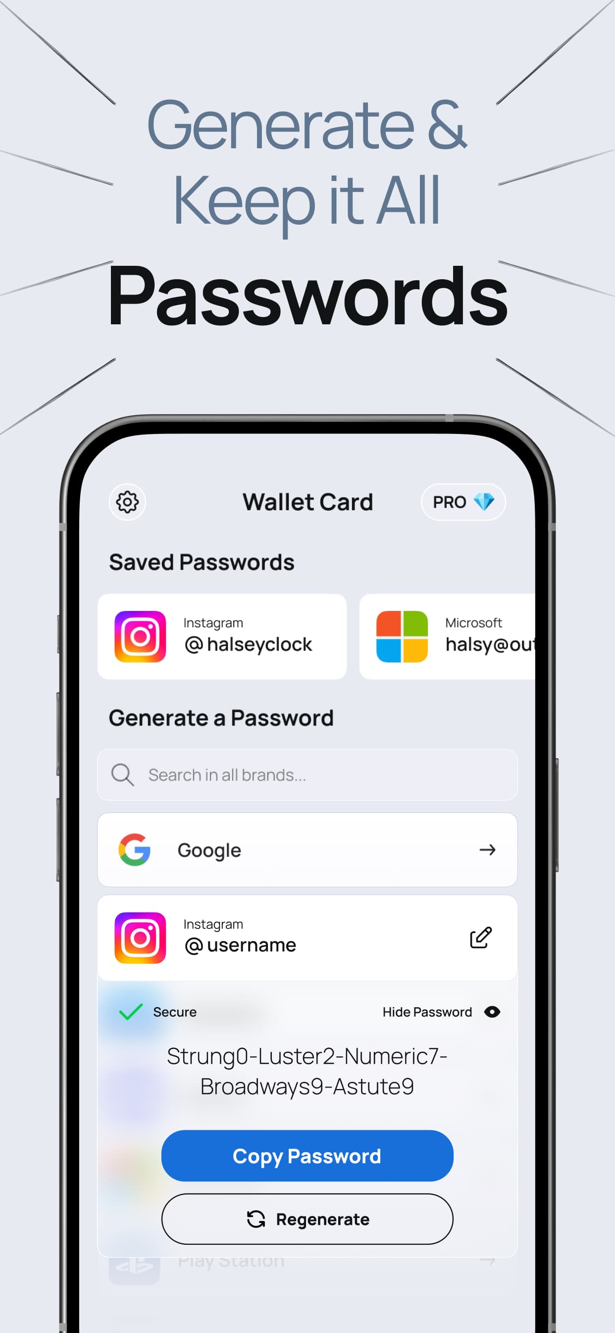 Generate & save passwords